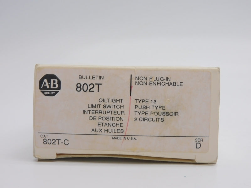 ALLEN BRADLEY 802T-C SER. D 120-600V 60A (WH) NSMP