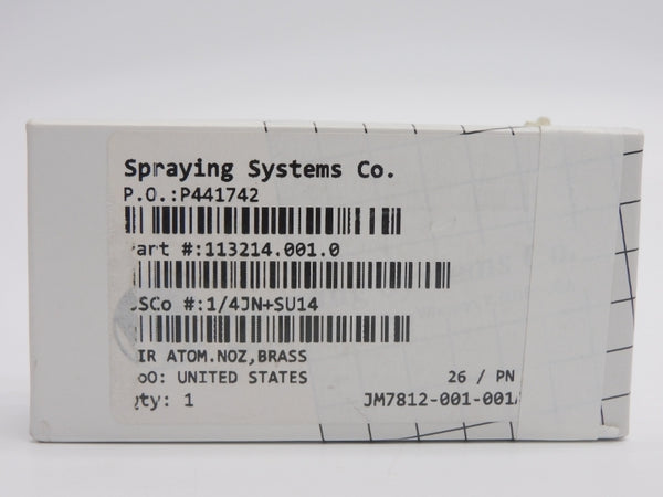 SPRAYING SYSTEMS CO. 113214.001.0 1/4JN+SU14 NSMP