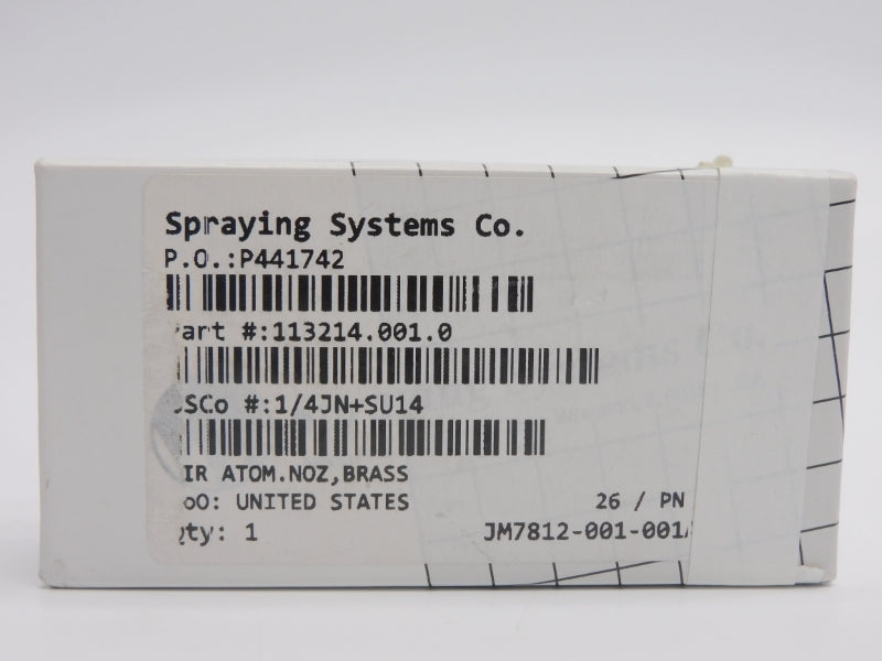 SPRAYING SYSTEMS CO. 113214.001.0 1/4JN+SU14 NSMP