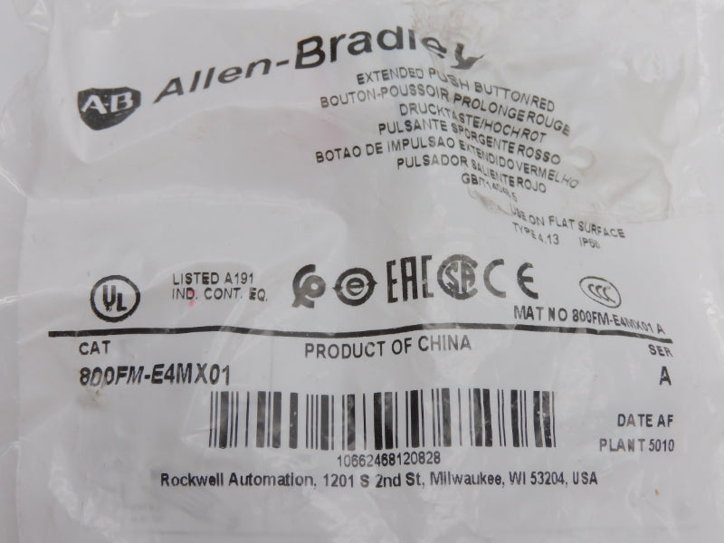 ALLEN BRADLEY 800FM-E4MX01 SER. A NSMP
