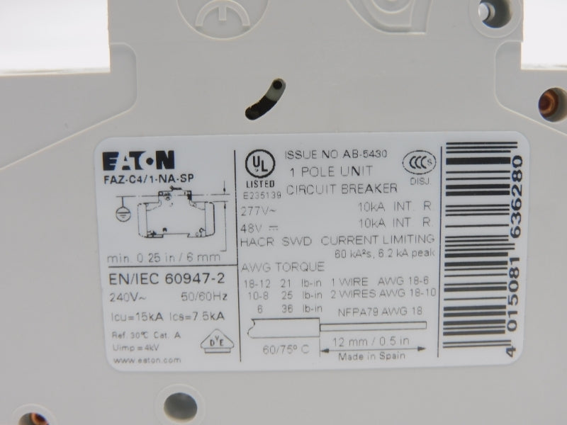EATON FAZ-C4/1-NA-SP 277V 4A NSNP