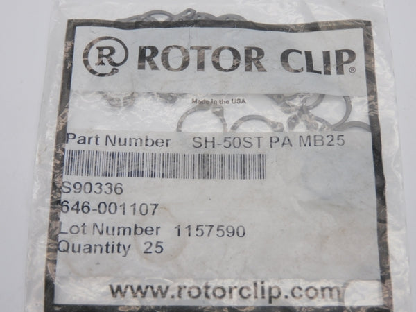 ROTOR CLIP SH-50STPAMB25 (PKG OF 25) NSMP