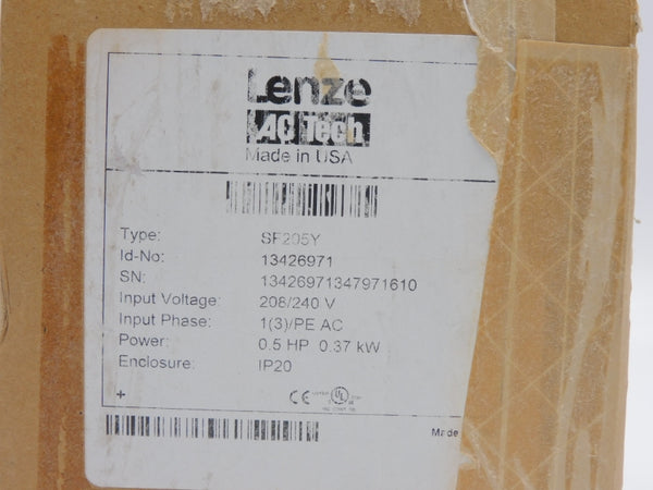 LENZE AC TECH SF205Y 13426971 208/240V 5.4/4.7A NSMP