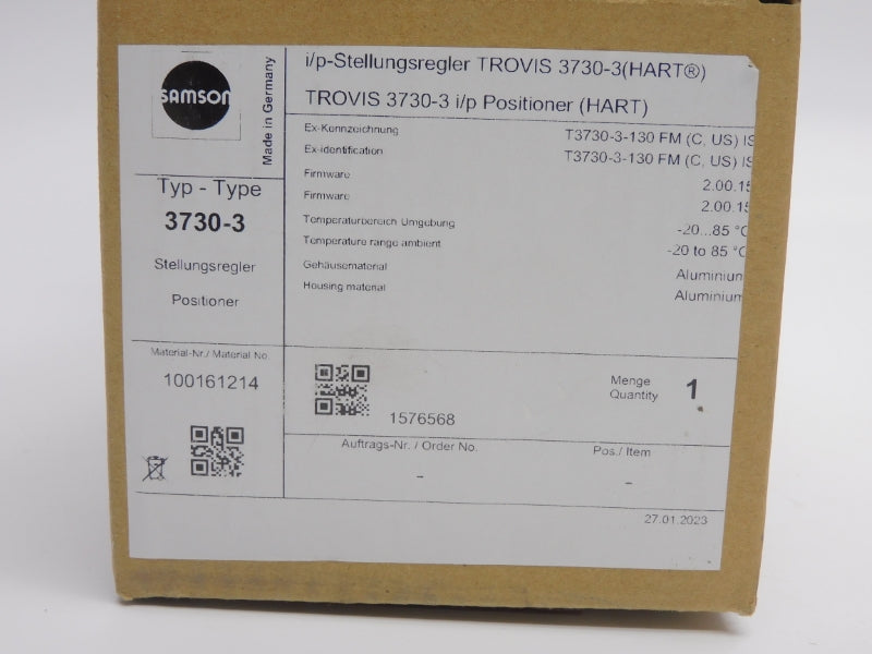 SAMSON 3730-3 F/W 2.00.15 105PSI NSMP