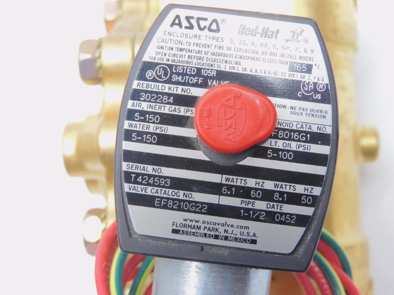 ASCO EF8210G22 110/120V 5-150PSI 1-1/2" NSMP