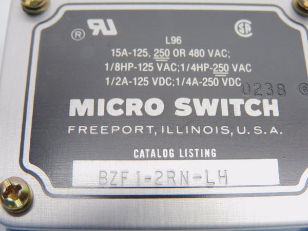 MICRO SWITCH BZF1-2RN-LH 480VAC 15A NSMP