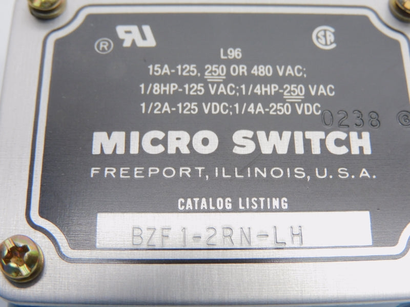 MICRO SWITCH BZF1-2RN-LH 480VAC 15A NSMP
