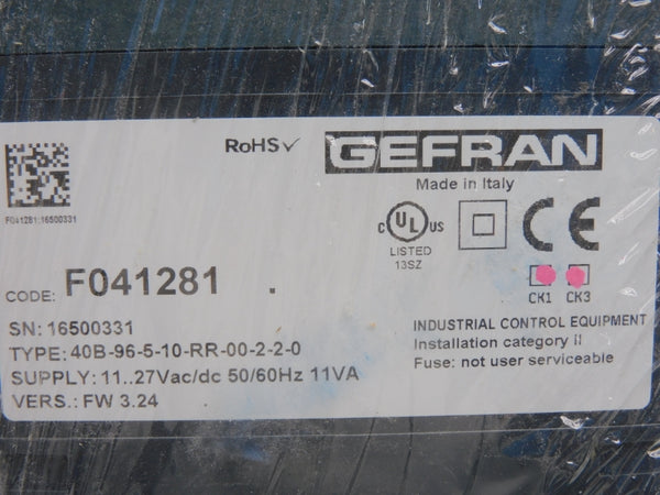 GEFRAN 40B-96-5-10-RR-00-2-2-0 F/W 3.24 11-27VAC/DC NSMP