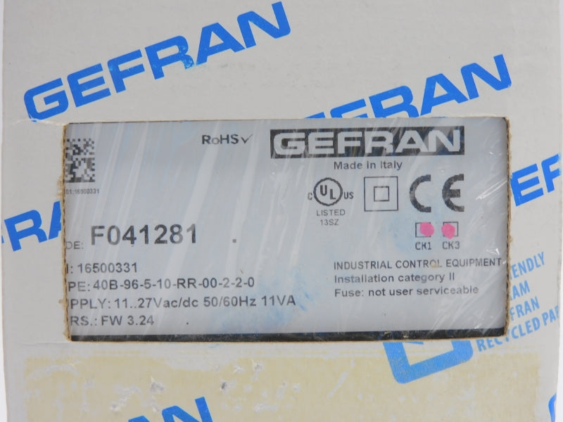 GEFRAN 40B-96-5-10-RR-00-2-2-0 F/W 3.24 11-27VAC/DC NSMP