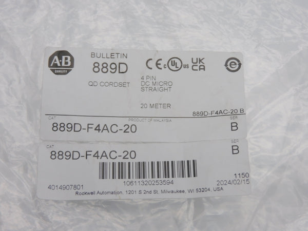 ALLEN BRADLEY 889D-F4AC-20 SER. B 250V 4A NSMP