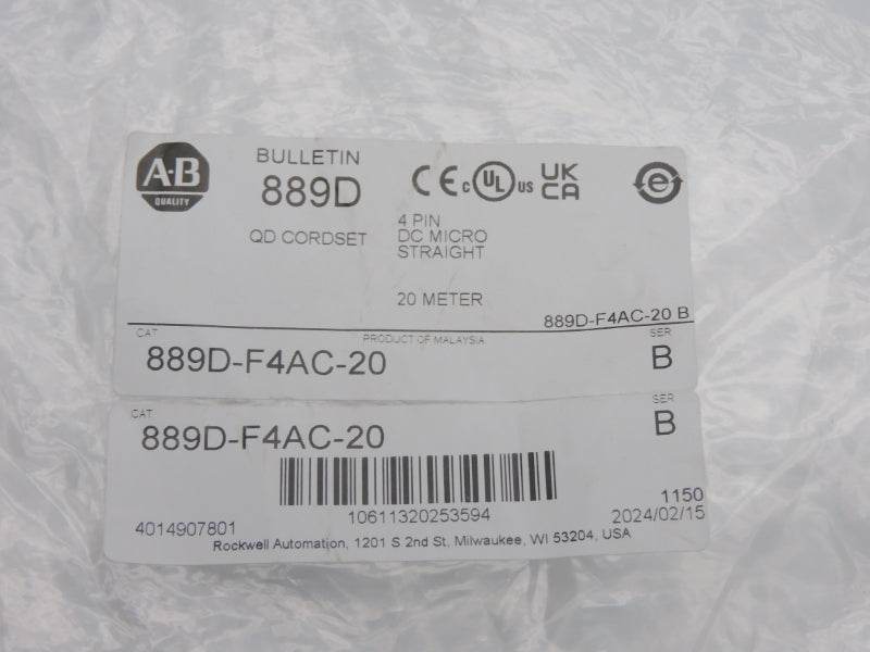 ALLEN BRADLEY 889D-F4AC-20 SER. B 250V 4A NSMP