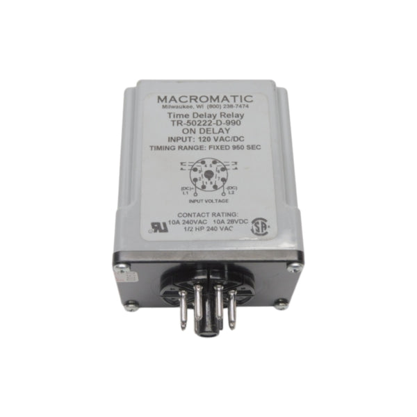 MACROMATIC TR-50222-D-990 120VAC/DC 10A 950SEC UNMP
