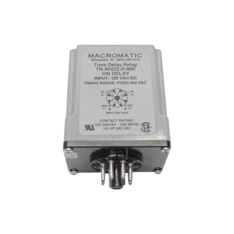 MACROMATIC TR-50222-D-990 120VAC/DC 10A 950SEC UNMP