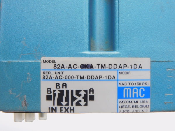 MAC 82A-AC-000-TM-DDAP-1DA 24VDC 150PSI UNMP