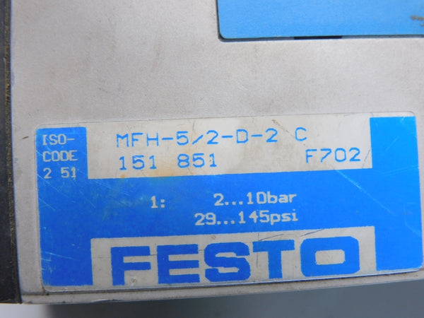 FESTO MFH-5/2-D-2C 151851 29-145PSI UNMP