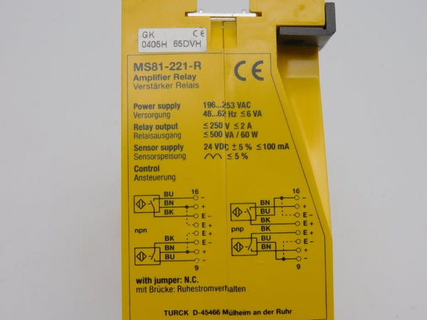 TURCK MS81-221-R/230VAC 05121 196-253VAC 2A NSMP