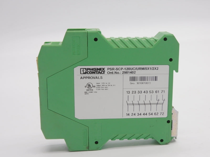 PHOENIX CONTACT PSR-SCP-120UC/URM/5X1/2X2 2981402 120VAC/DC 6A NSNP