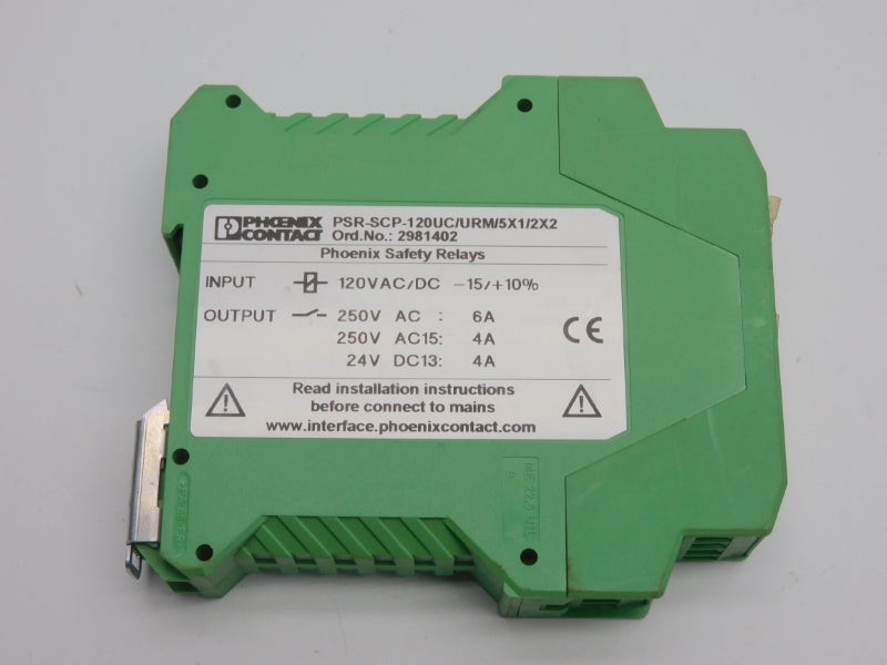 PHOENIX CONTACT PSR-SCP-120UC/URM/5X1/2X2 2981402 120VAC/DC 6A NSNP