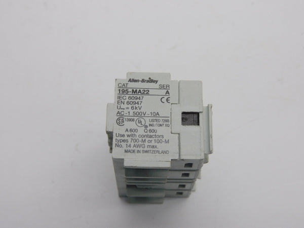 ALLEN BRADLEY 195-MA22 SER. A 500V 10A UNMP