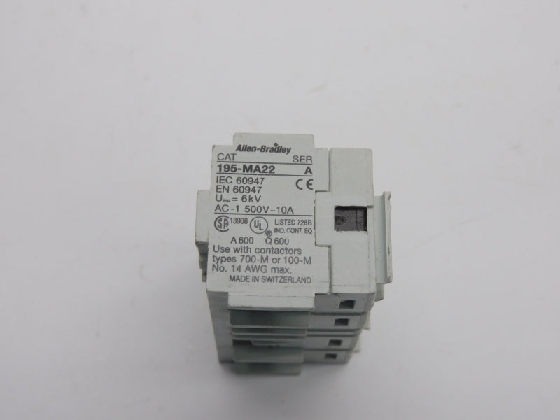 ALLEN BRADLEY 195-MA22 SER. A 500V 10A UNMP