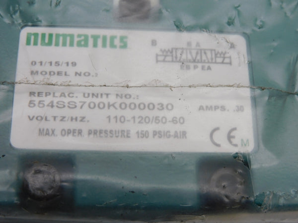NUMATICS 554SS700K000030 110-120V .30A 150PSI NSNP