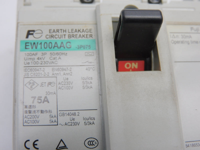 FUJI ELECTRIC EW100AAG-3P075 100-230VAC 75A NSMP