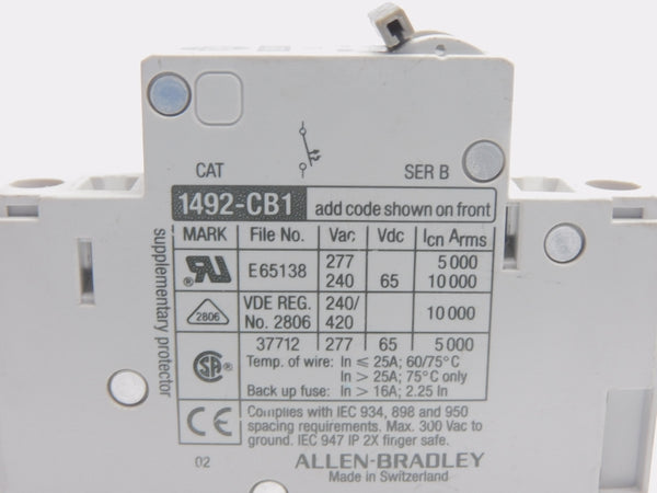 ALLEN BRADLEY 1492-CB1G070 SER. B 277VAC 7A UNMP