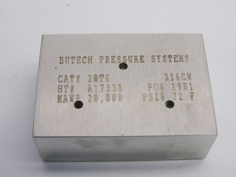 BUTECH PRESSURE SYSTEMS 20T6 20,000PSI NSNP
