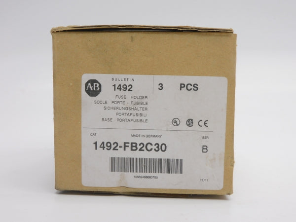 ALLEN BRADLEY 1492-FB2C30 SER. B 600V 30A (PKG OF 3) (BR/WH) NSMP