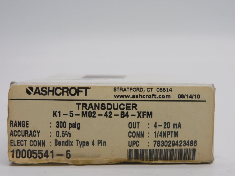 ASHCROFT K15M0242B4300#XFM 10-30VDC 300PSI NSMP