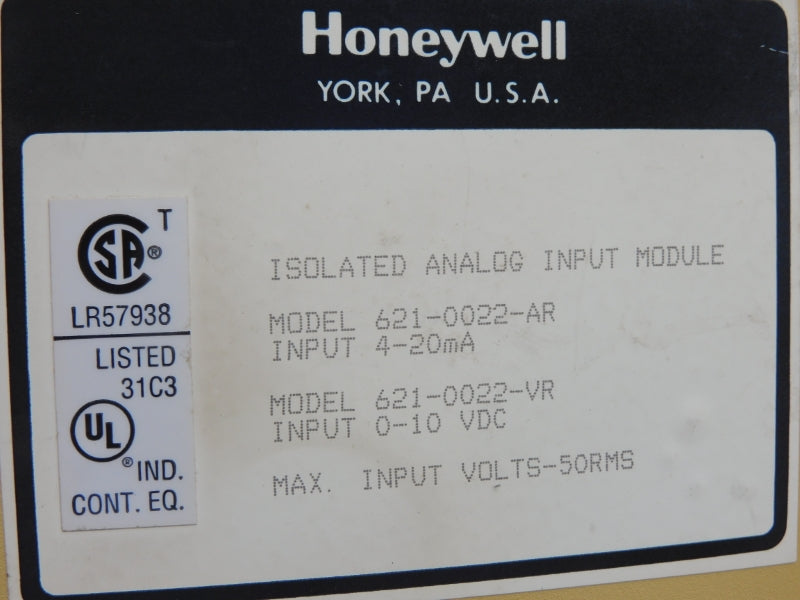 HONEYWELL 621-0022R VER. 1.0 UNMP