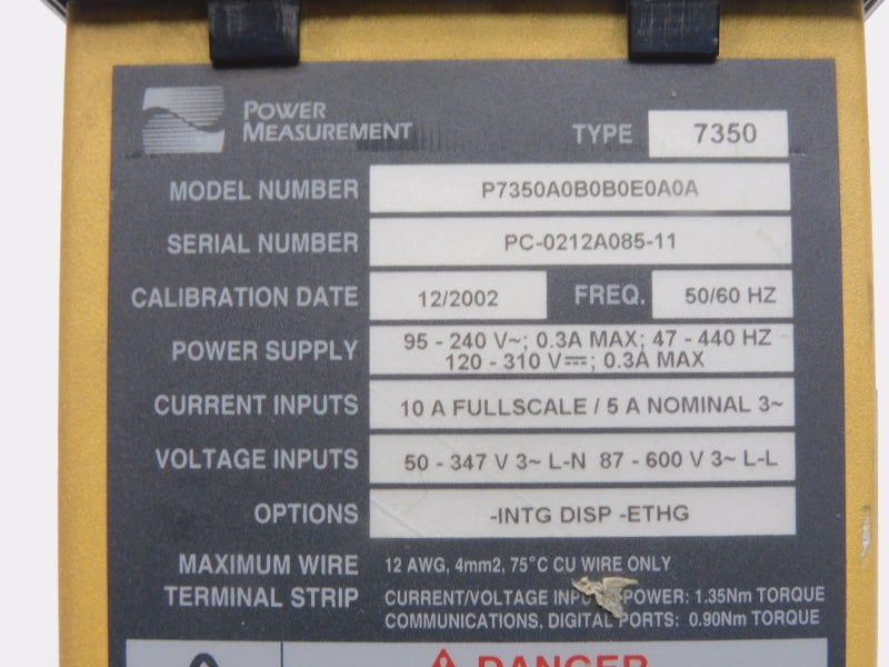 POWER MEASUREMENT P7350A0B0B0E0A0A 600V 10A UNMP