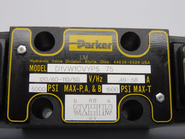 PARKER D1VW1CVYP5 120/110V .49-.58A 5000PSI NSMP