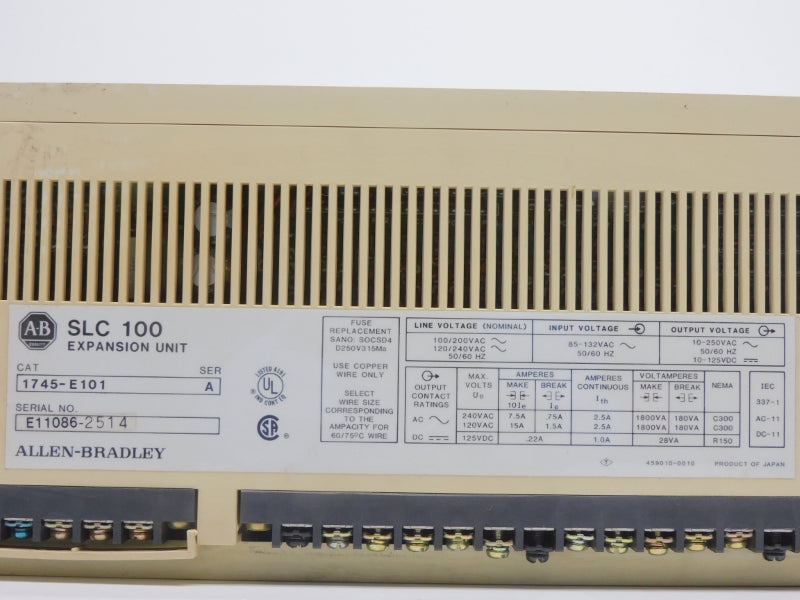 ALLEN BRADLEY 1745-E101 SER. A 10-250VAC 7.5A (AS IS) UNMP