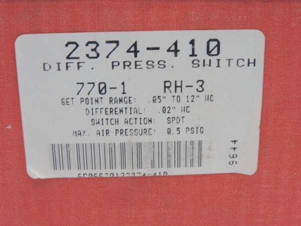 ROBERTSHAW 2374-410 AFS-222 277VAC 10A 0.5PSI NSMP