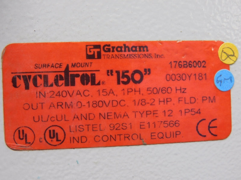 GRAHAM TRANSMISSIONS 176B6002 240VAC 15A UNMP