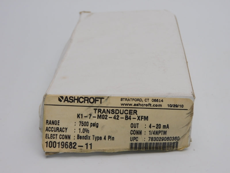 ASHCROFT K17M0242B47500#-XFM 10-30VDC 7500PSI NSMP