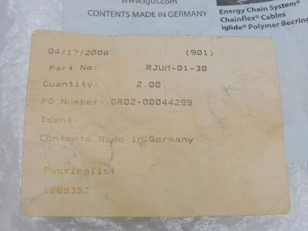 IGUS RJUM-01-30 (PKG OF 2) NSMP