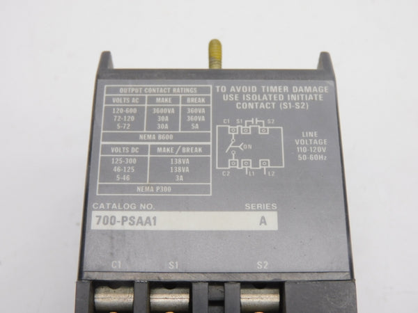 ALLEN BRADLEY 700-PSAA1 SER. A 110/120V 30A 0.1-2S UNMP