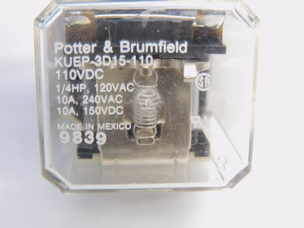 POTTER&BRUMFIELD KUEP-3D15-110 110VDC 10A NSMP