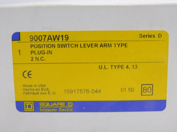 SQUARE D 9007AW19 SER. D 600V 3A NSMP