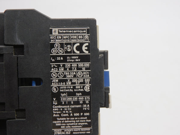 TELEMECANIQUE LC1D1810G6 120V 32A NSNP