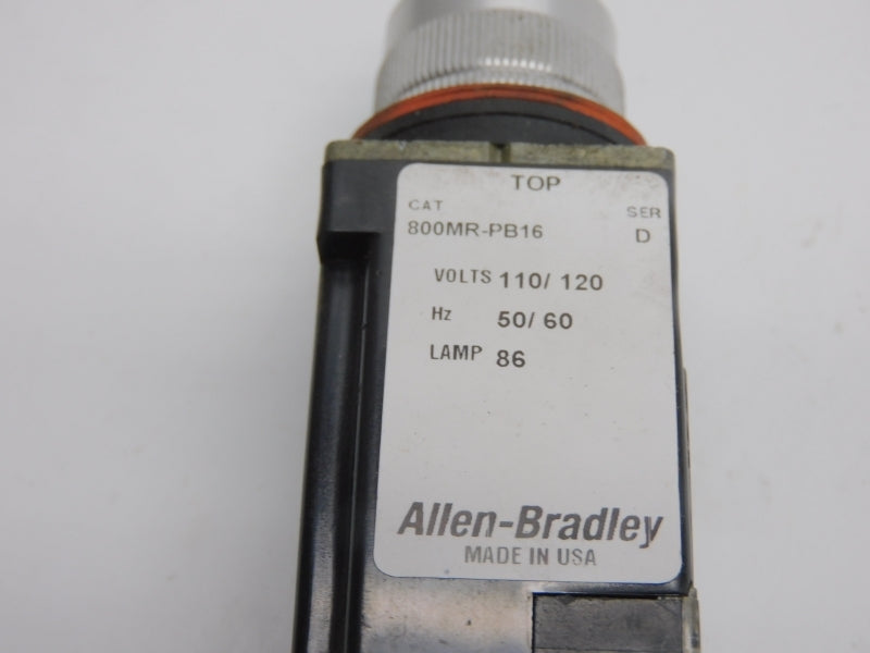 ALLEN BRADLEY 800MR-PB16 SER. D 110/120V NSNP