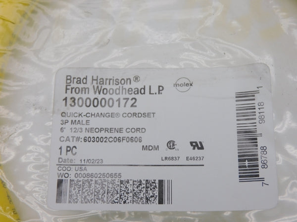 DANIEL WOODHEAD 1300000172 603002C06F0606 600V 25A 6' NSMP