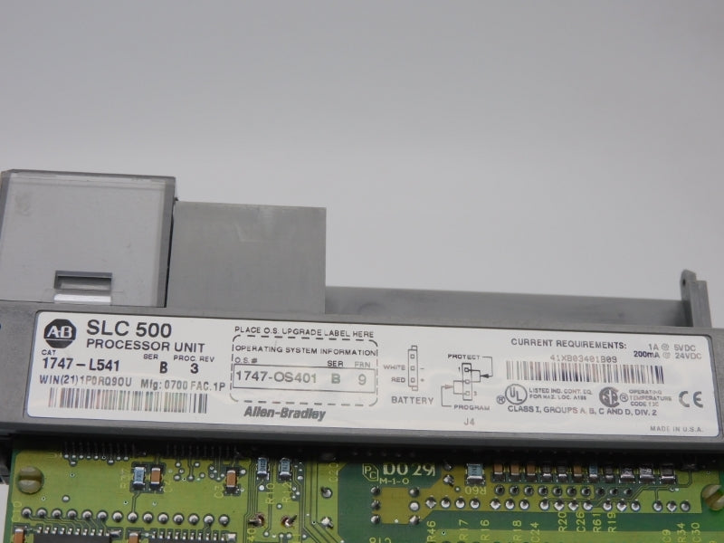 ALLEN BRADLEY 1747-L541 SER. B F/W 9 REV. 3 24VDC 1A (NO DOOR/TERMINAL) UNMP