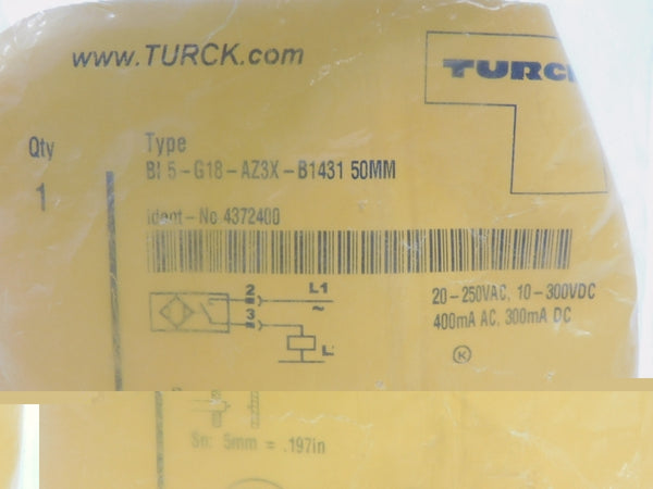 TURCK BI5-G18-AZ3X-B1431 4372400 50MM 10-300VDC NSMP