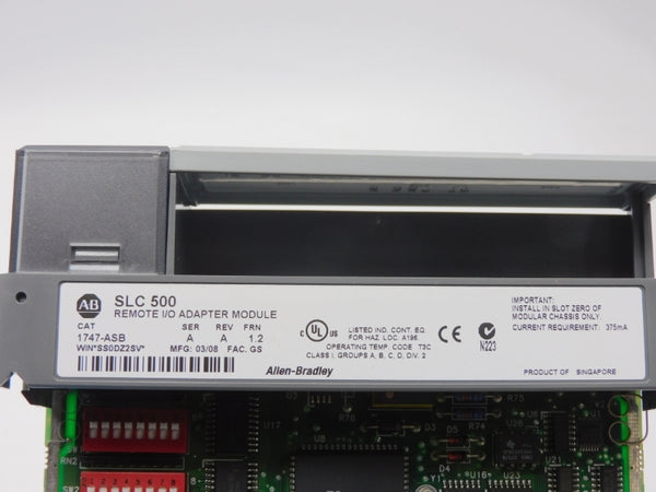 ALLEN BRADLEY 1747-ASB SER. A F/W 1.2 REV. A (NO TERMINAL) UNMP