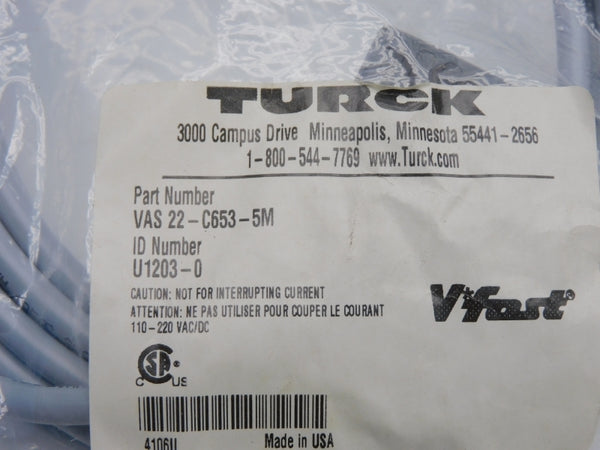 TURCK VAS22-C653-5M U1203-0 110-220VAC/DC NSMP