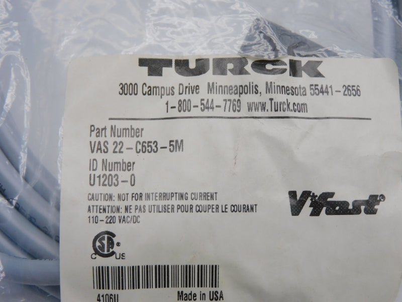 TURCK VAS22-C653-5M U1203-0 110-220VAC/DC NSMP