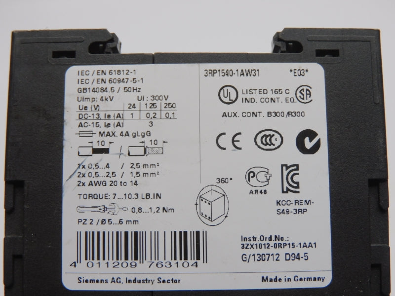 SIEMENS 3RP1540-1AW31 300V NSNP
